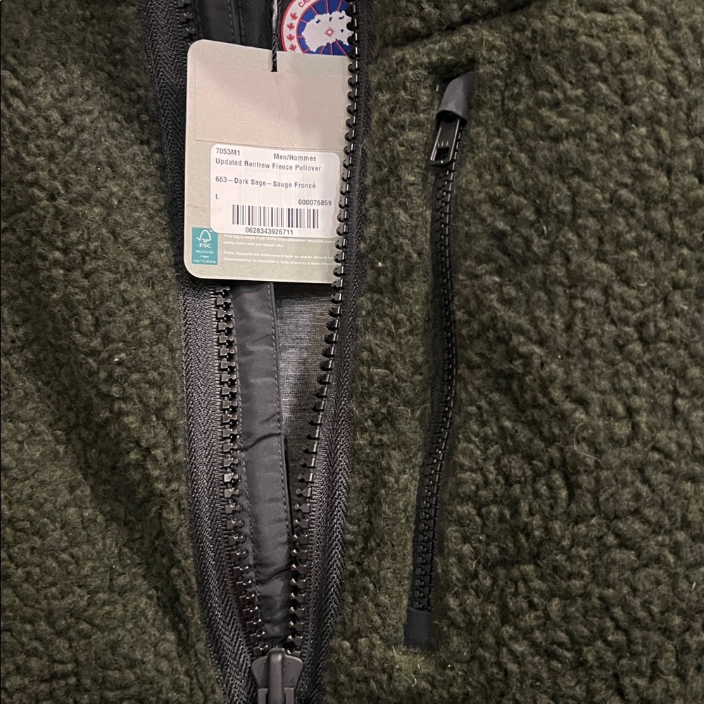 Canada Goose Men's Renfrew Fleece Pullover in Dark Sage Large - Picture 6 of 11